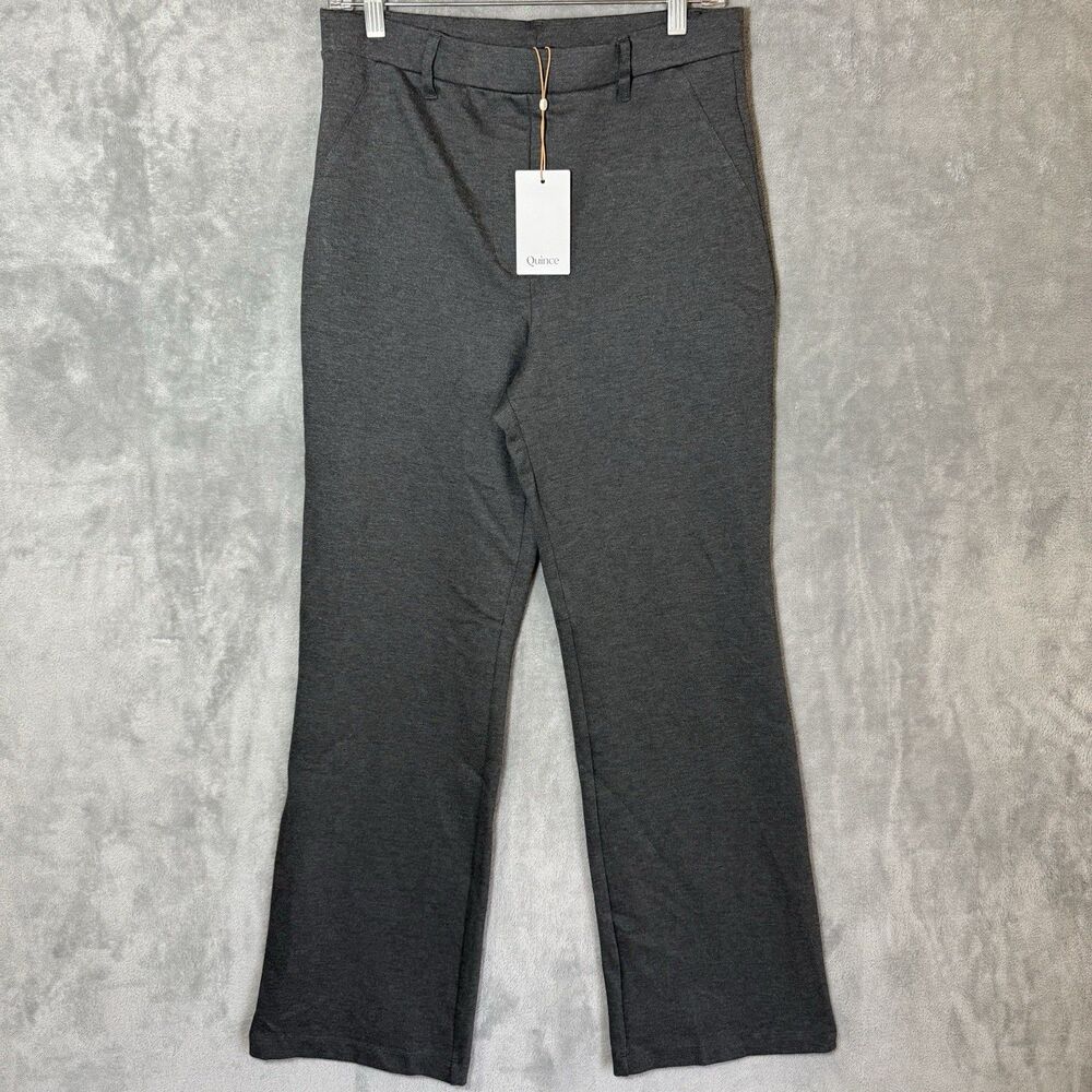 NWT Quince Women's M Charcoal Gray Ultra Stretch Ponte Bootcut Pants Office